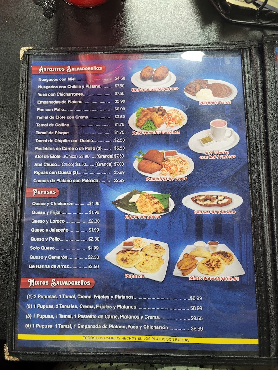 El Pulgarcito menu board