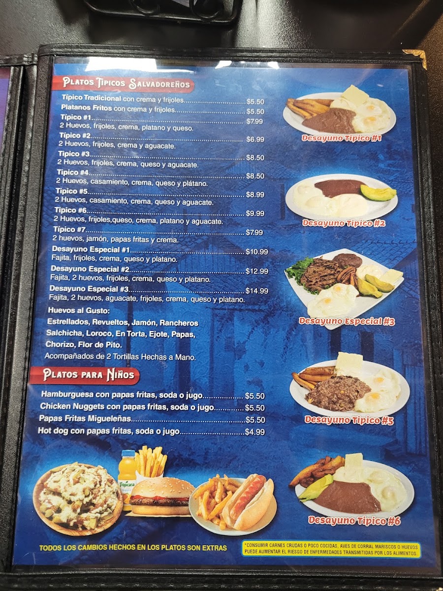 El Pulgarcito menu board