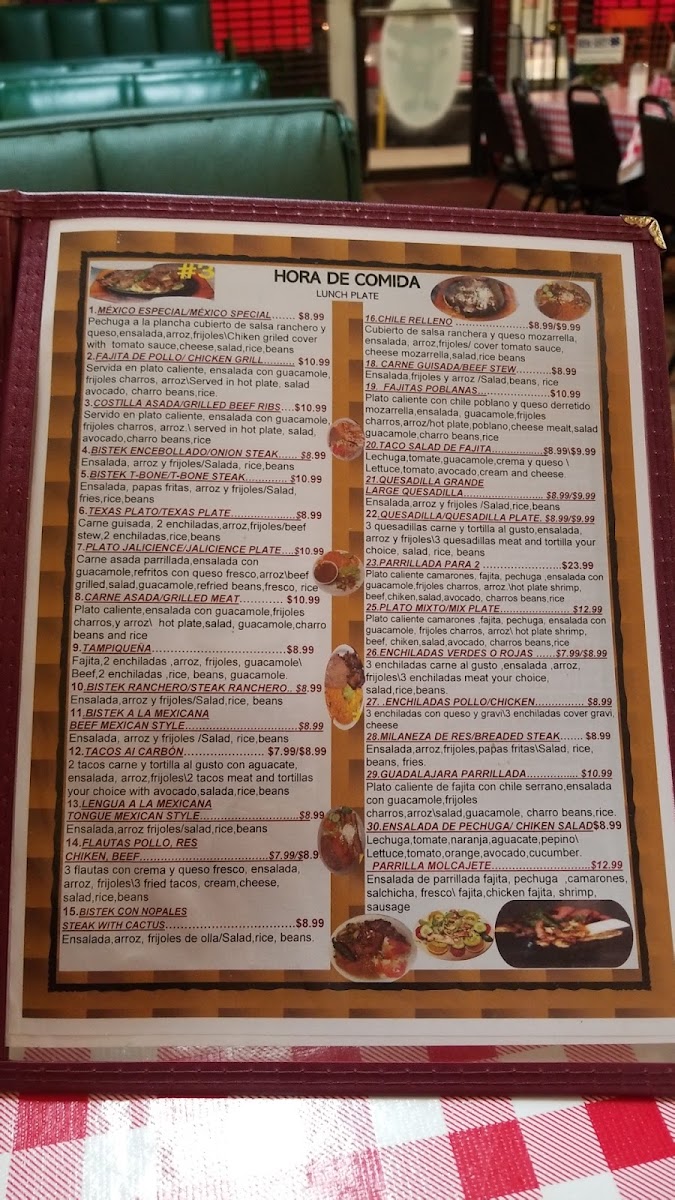 Tacos. Mexico menu board
