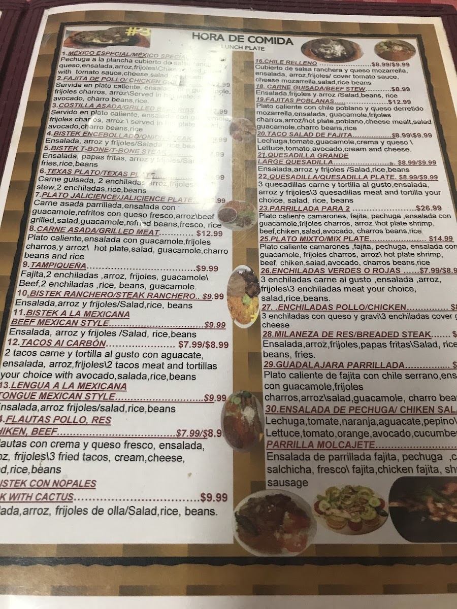 Tacos. Mexico menu board