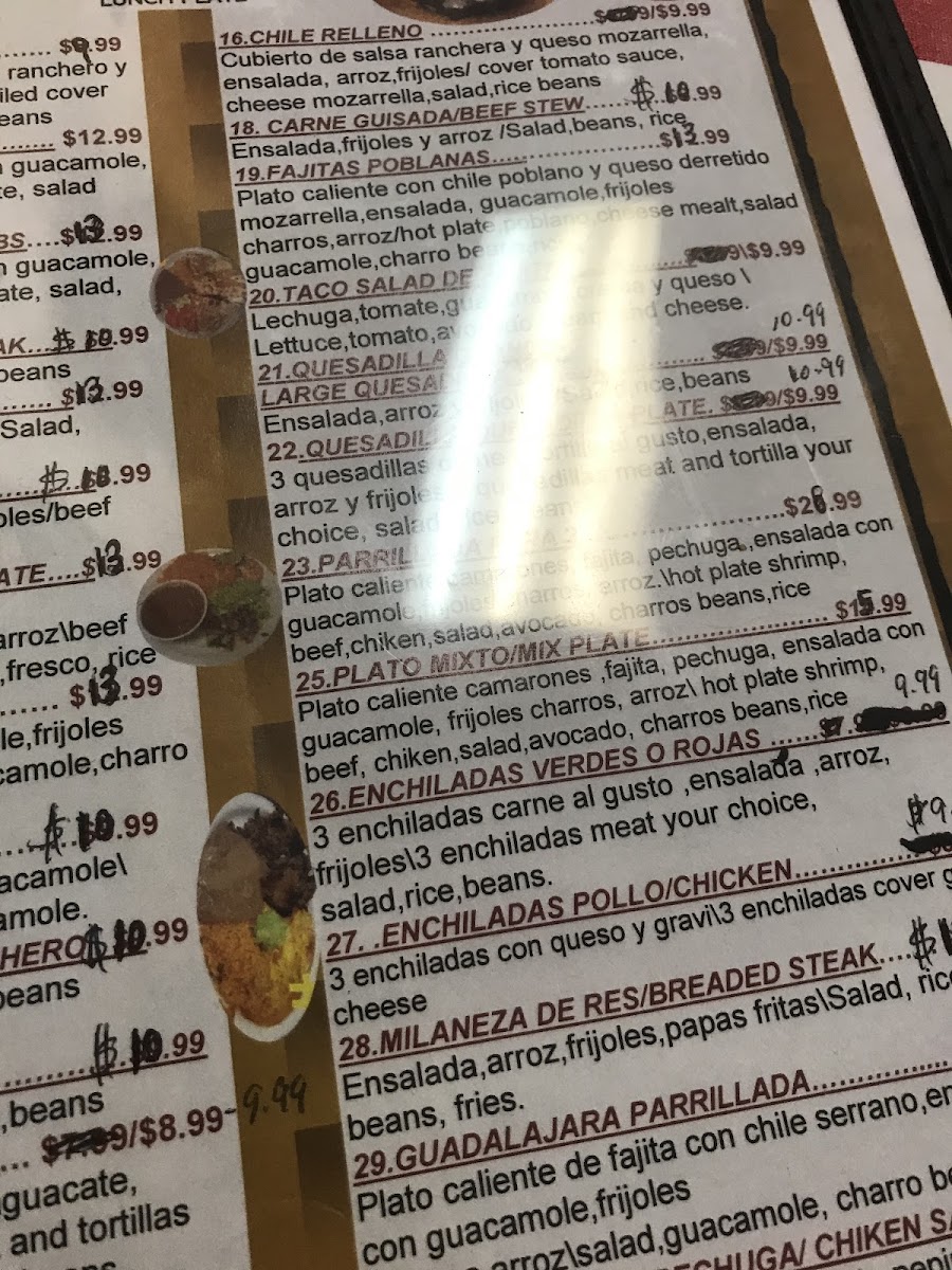 Tacos. Mexico menu board
