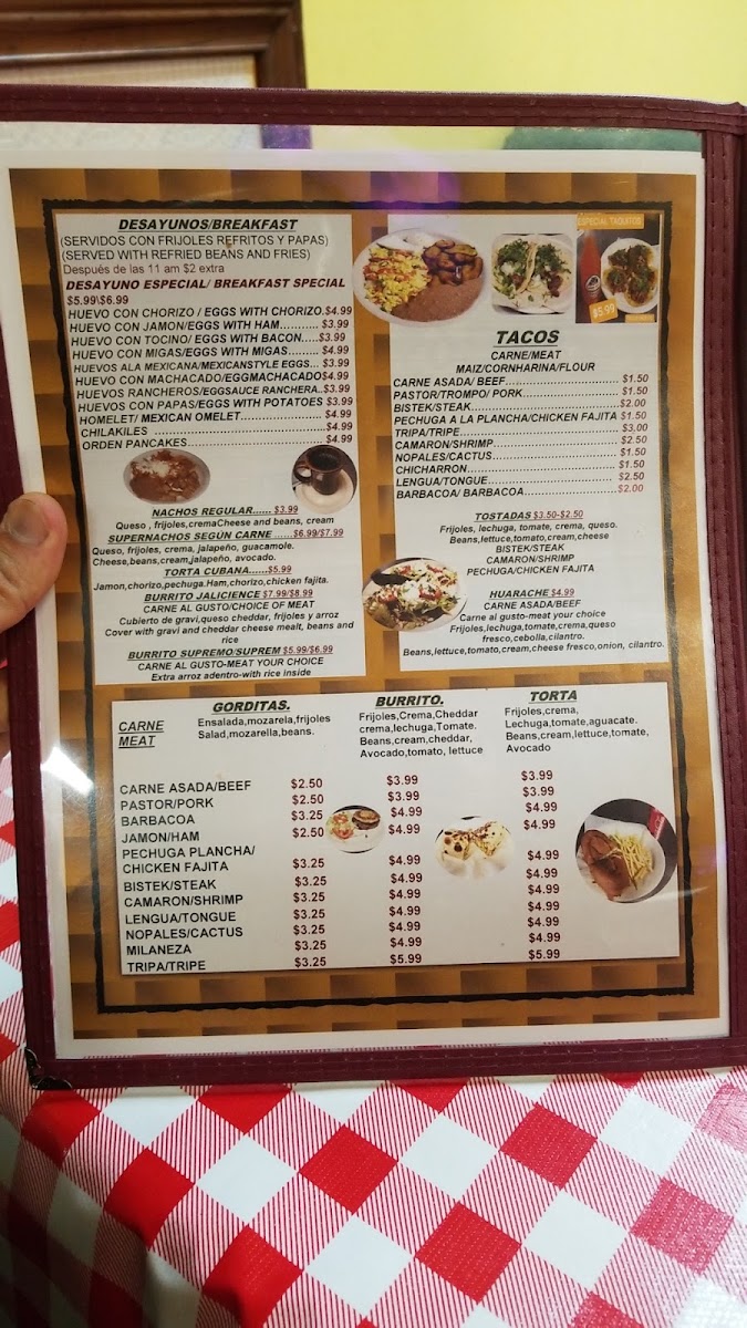 Tacos. Mexico menu board