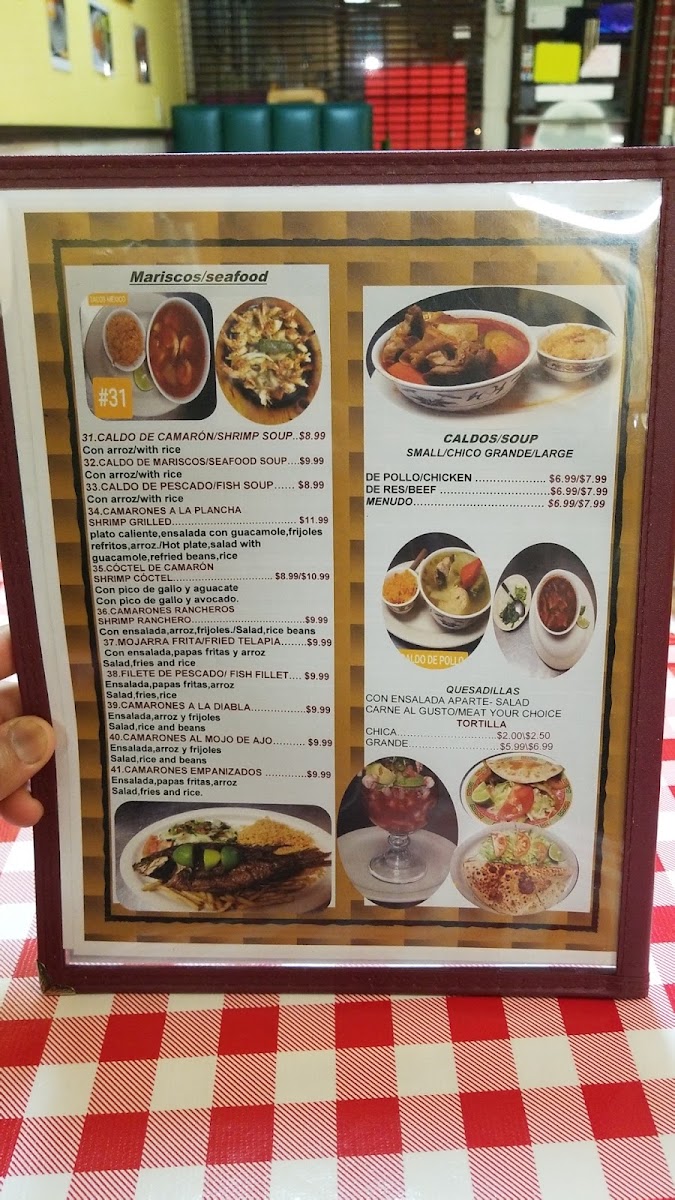 Tacos. Mexico menu board