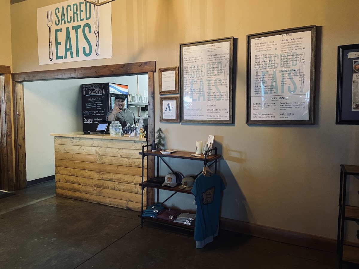 Sacred Eats menu board
