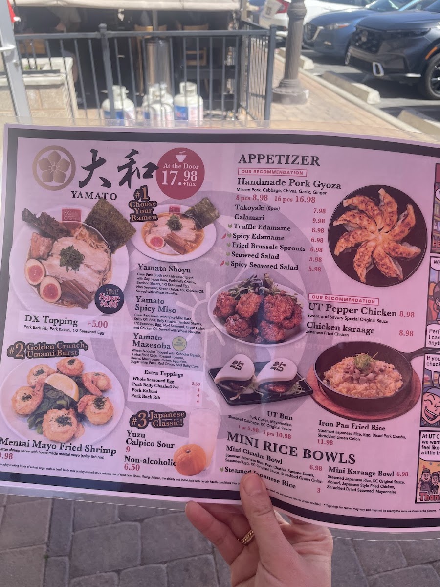 UT Craft Ramen menu board