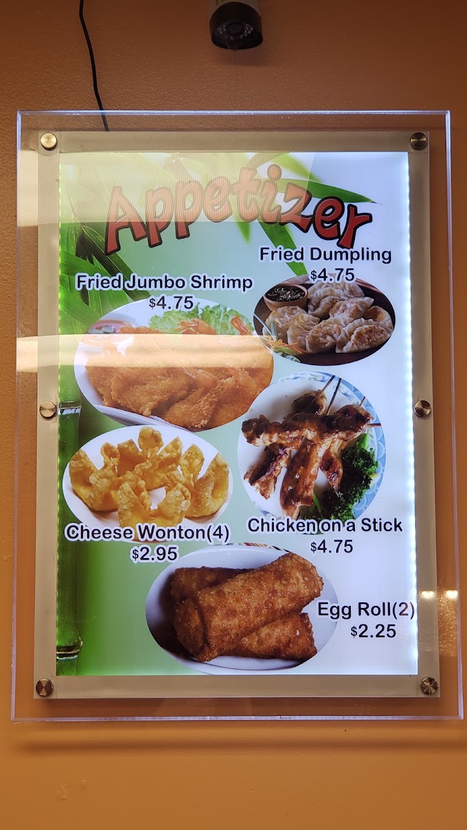 Panda Kitchen Chinese menu board