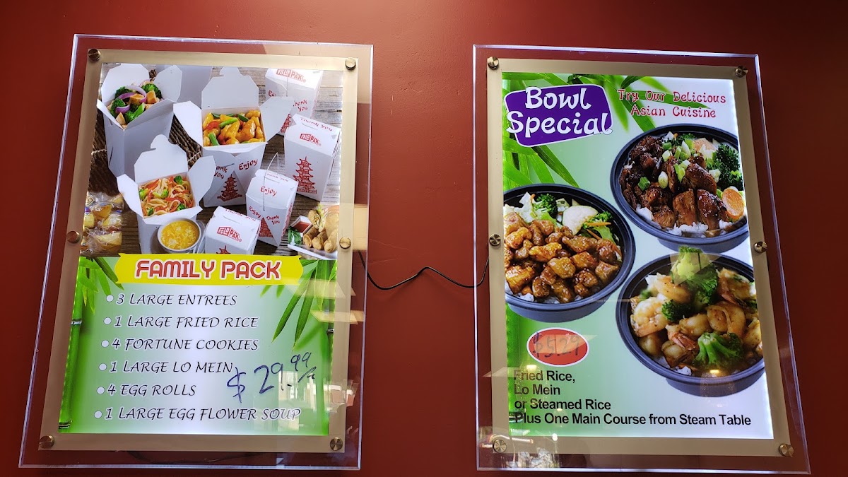 Panda Kitchen Chinese menu board