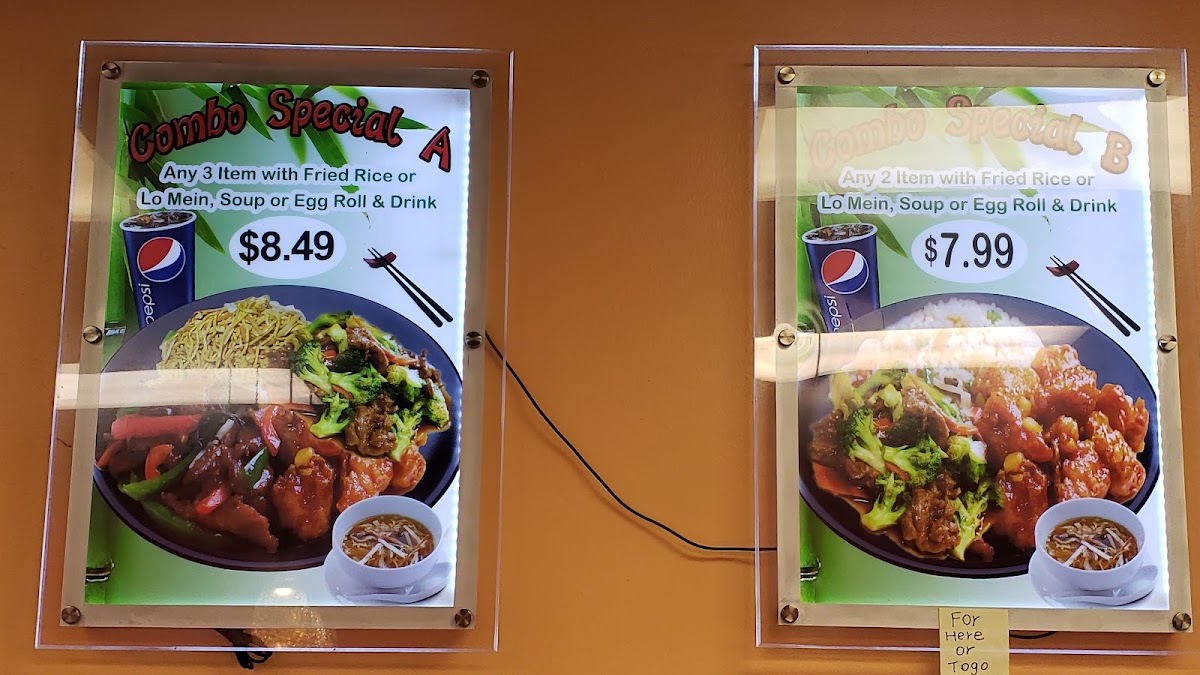 Panda Kitchen Chinese menu board