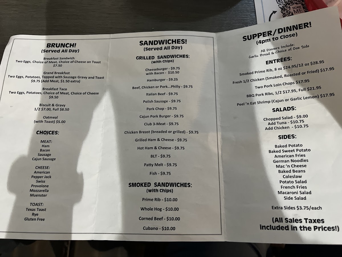 Grand Prairie Station menu board