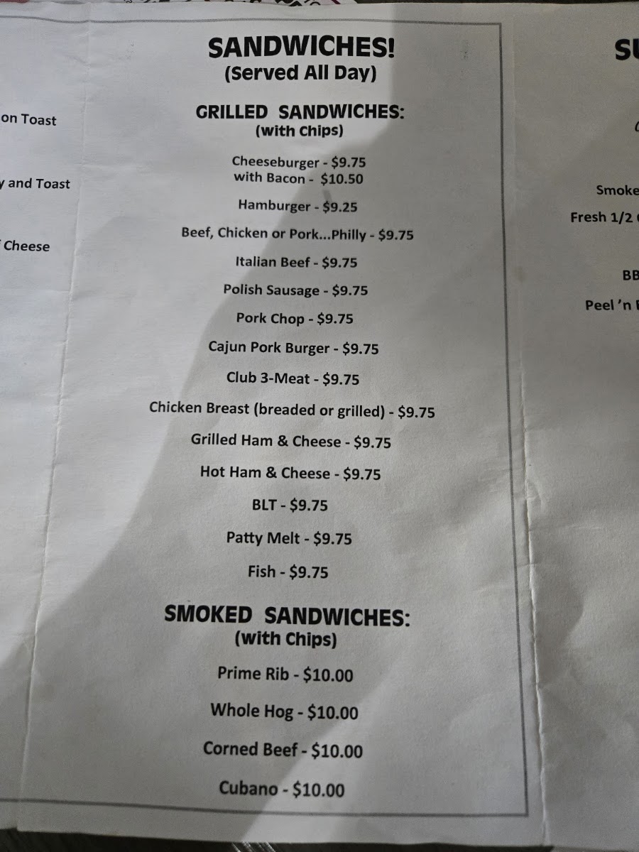 Grand Prairie Station menu board