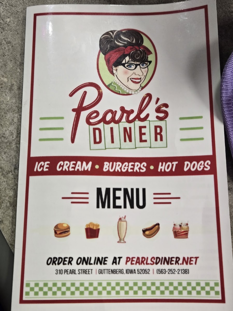 Pearl's Diner menu board