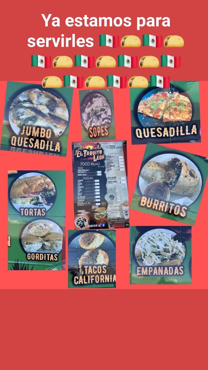 El Taquito Leon 4 menu board