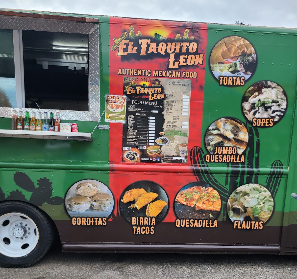 El Taquito Leon 4 menu board