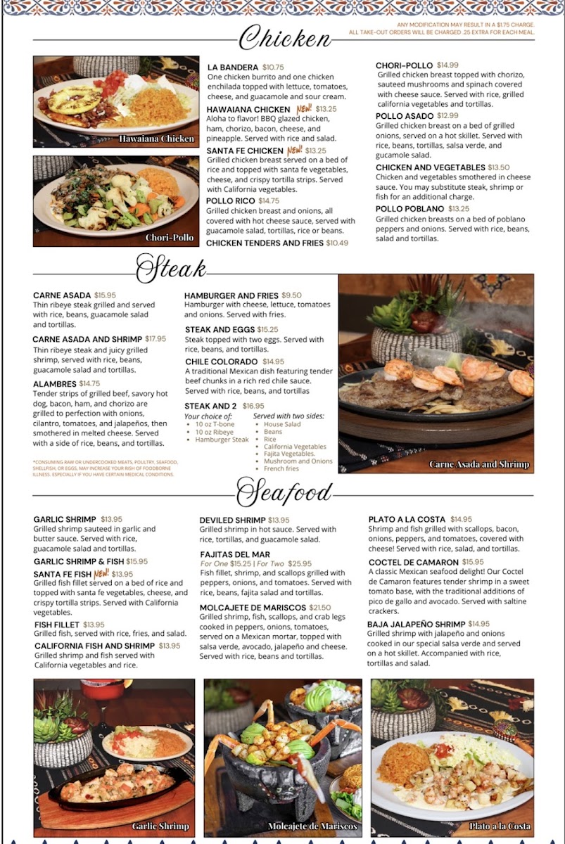 El Bronco | Mexican Restaurant menu board