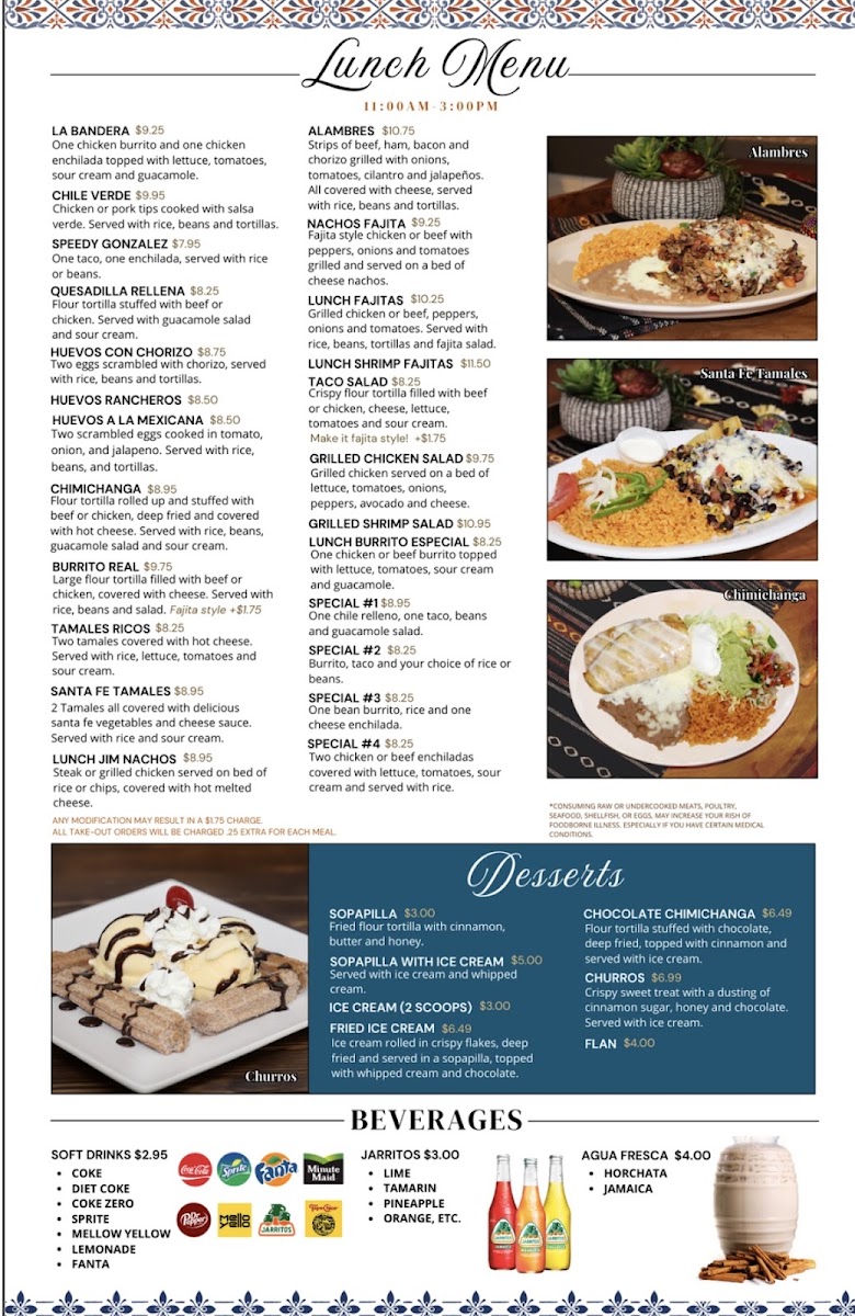 El Bronco | Mexican Restaurant menu board
