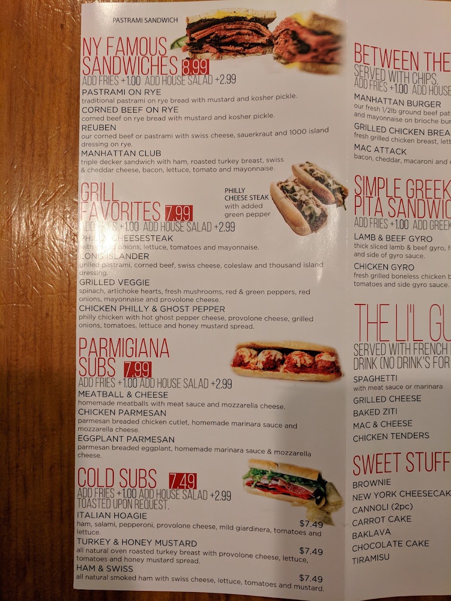 Manhattan Pizza-Urbana menu board