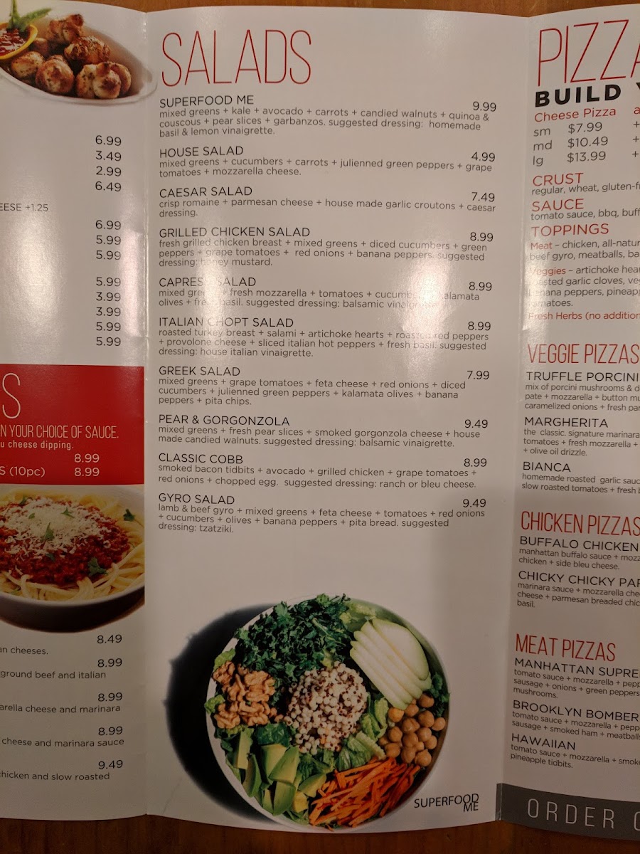 Manhattan Pizza-Urbana menu board