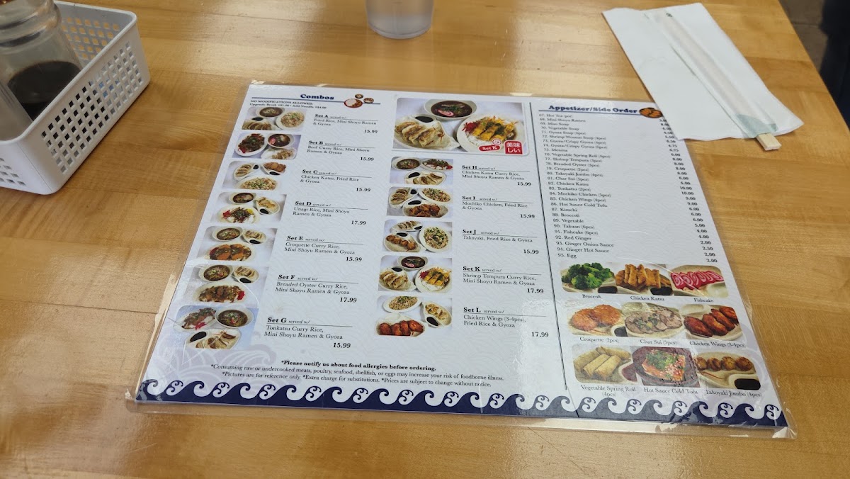 Nishi Moncho Ramen menu board