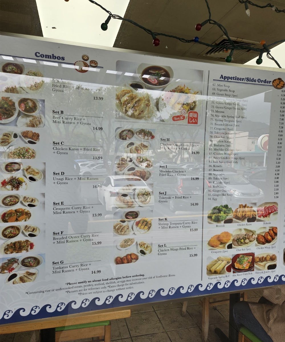 Nishi Moncho Ramen menu board