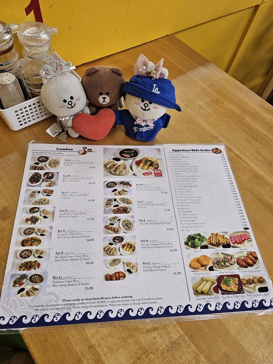 Nishi Moncho Ramen menu board