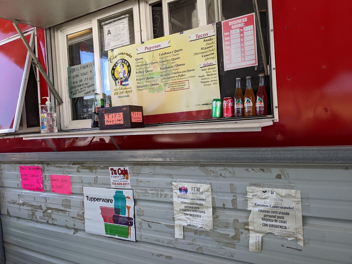 Clarita’s Pupuseria menu board