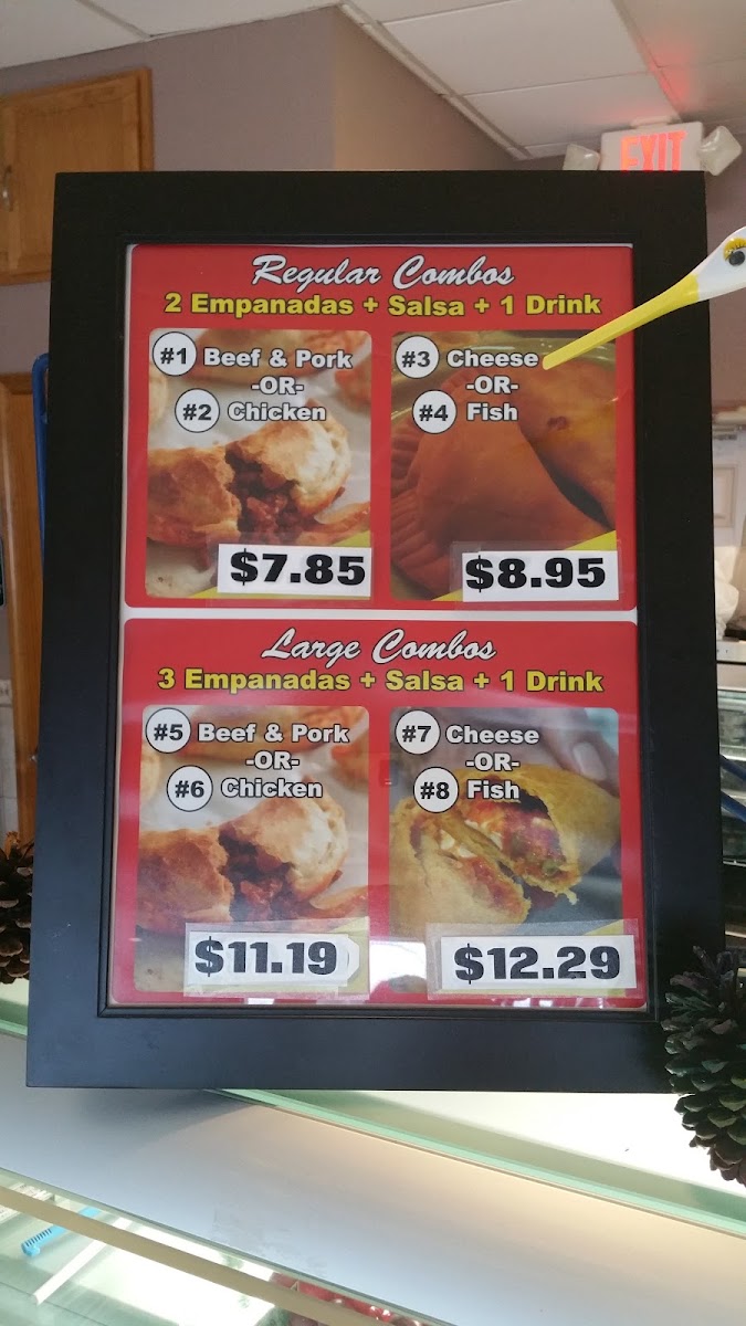 Prime Empanada & Catering menu board