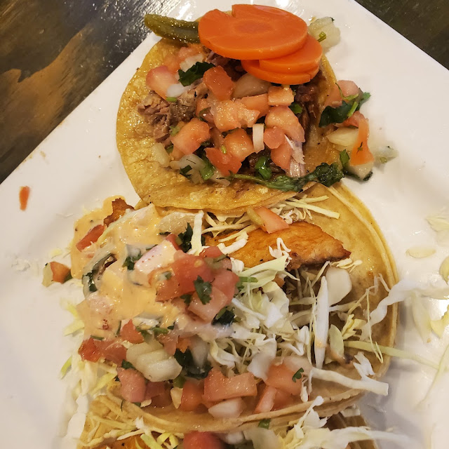Poyo Baja Fish and Camaron Tacos