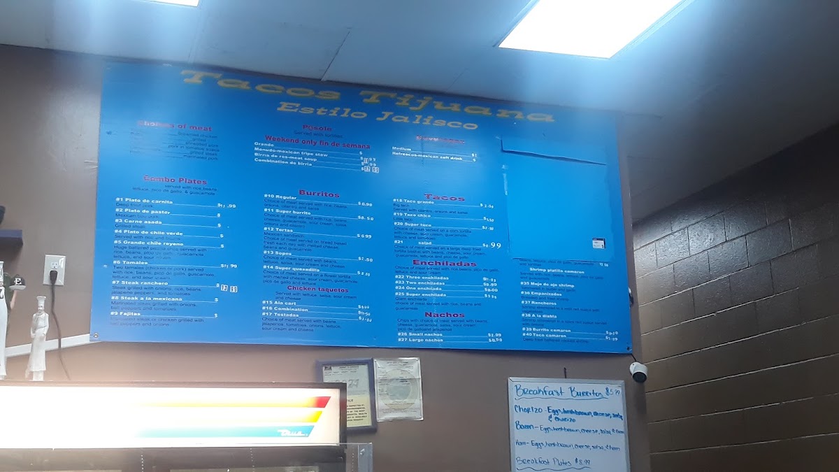 Tacos Tijuana | Mexican menu board