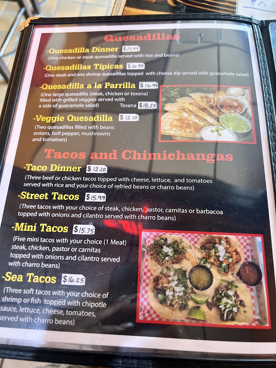 La Parrilla | Mexican menu board