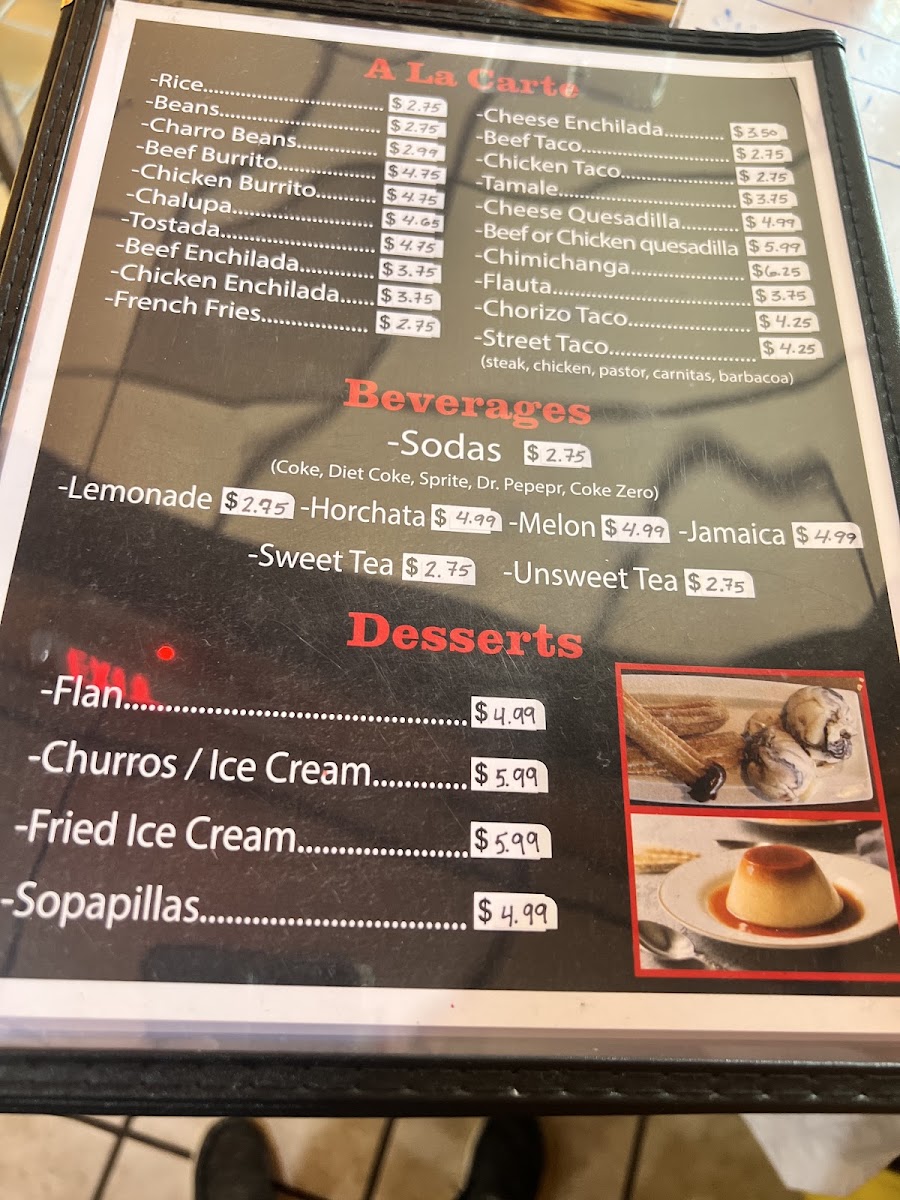 La Parrilla | Mexican menu board