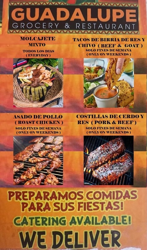Delicias Mexicanas menu board