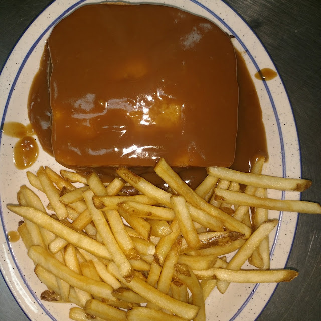 Hot Covered Roast Beef Sandwich with Fries