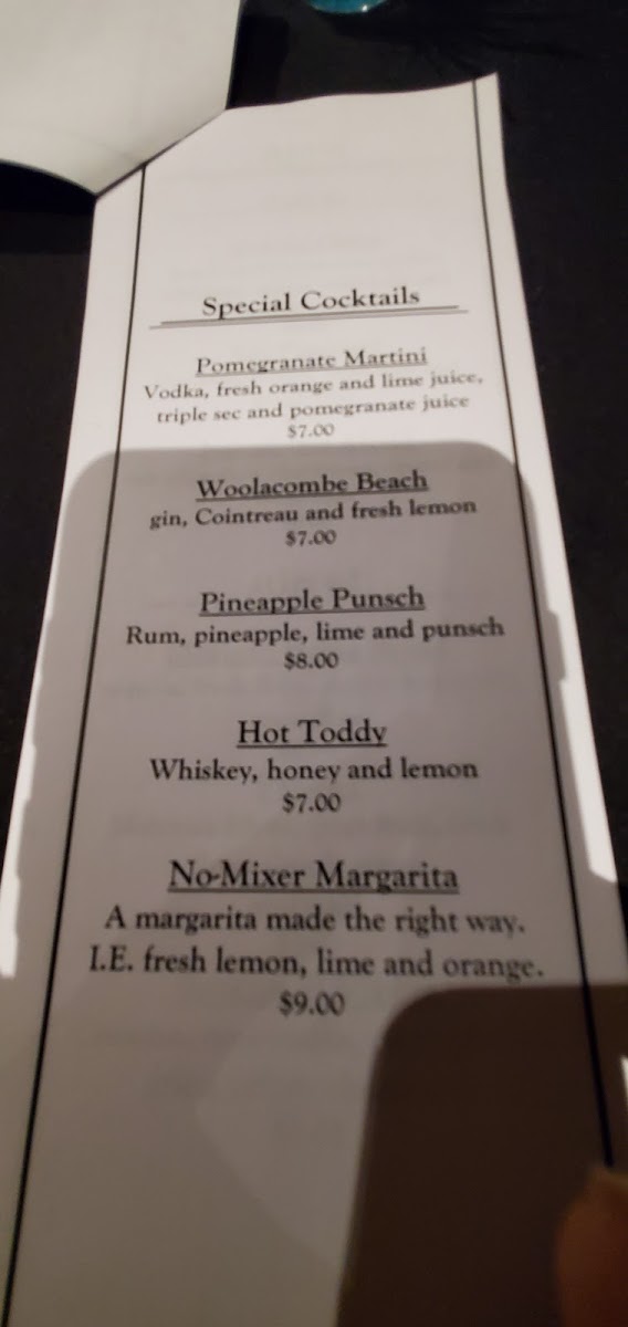 Portneuf Grille & Lounge menu board