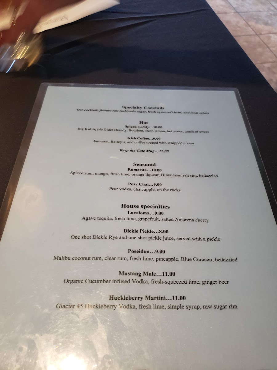 Portneuf Grille & Lounge menu board
