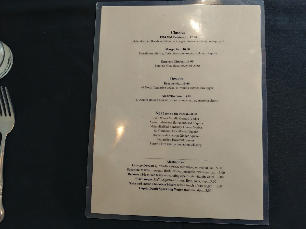 Portneuf Grille & Lounge menu board