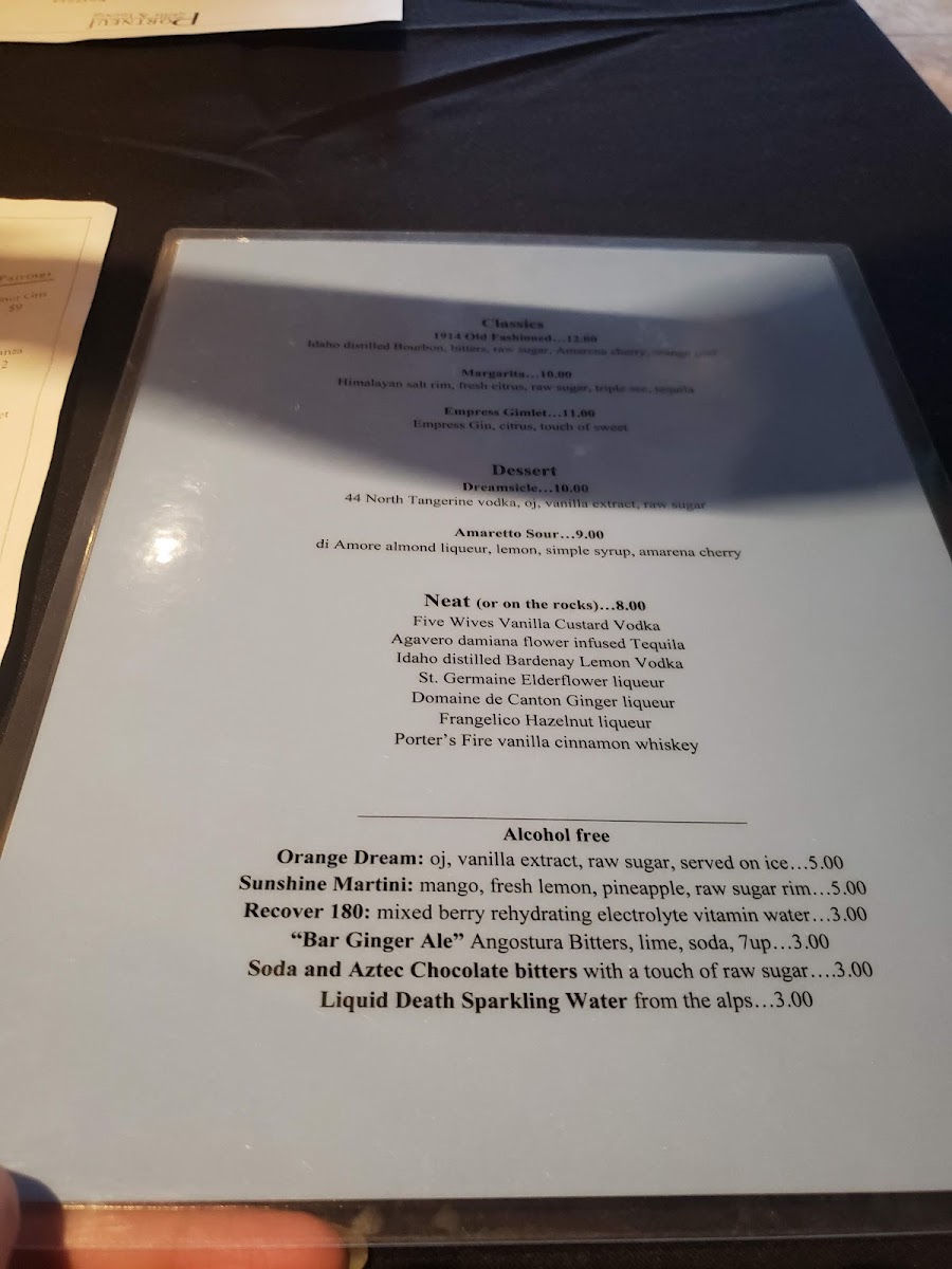 Portneuf Grille & Lounge menu board