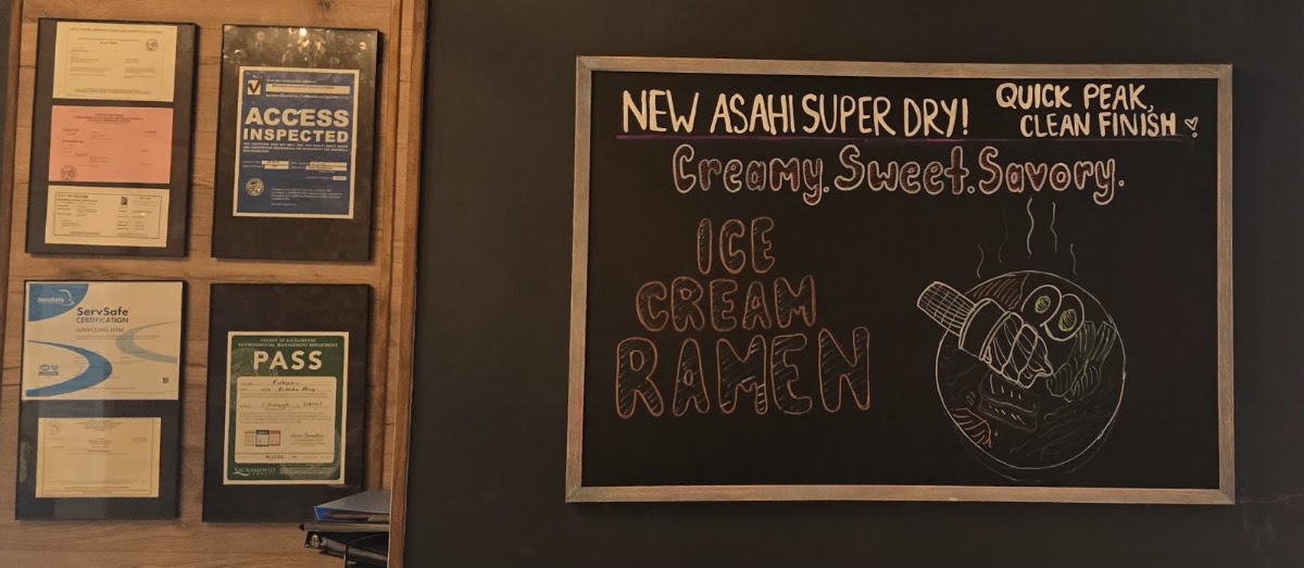 Chaya Fukumi Hakata Style Ramen & Tapas menu board