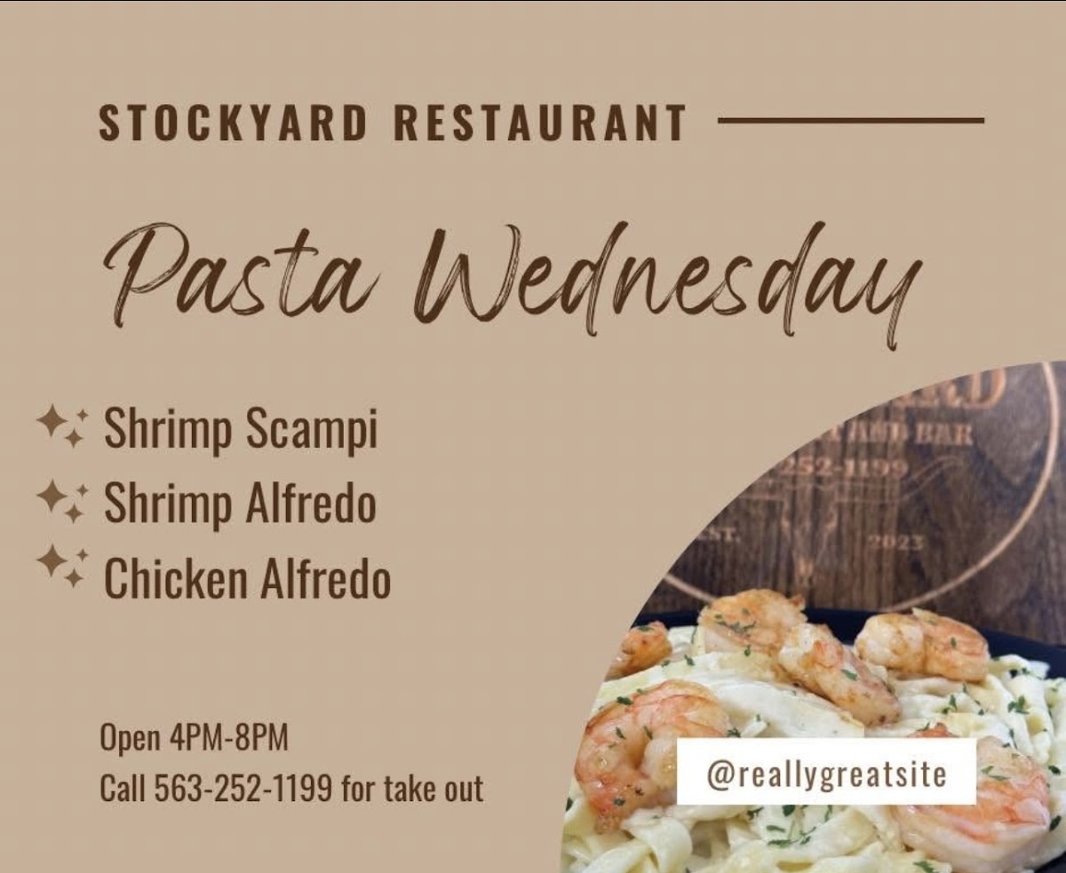 Stockyard Restaurant and Bar menu board