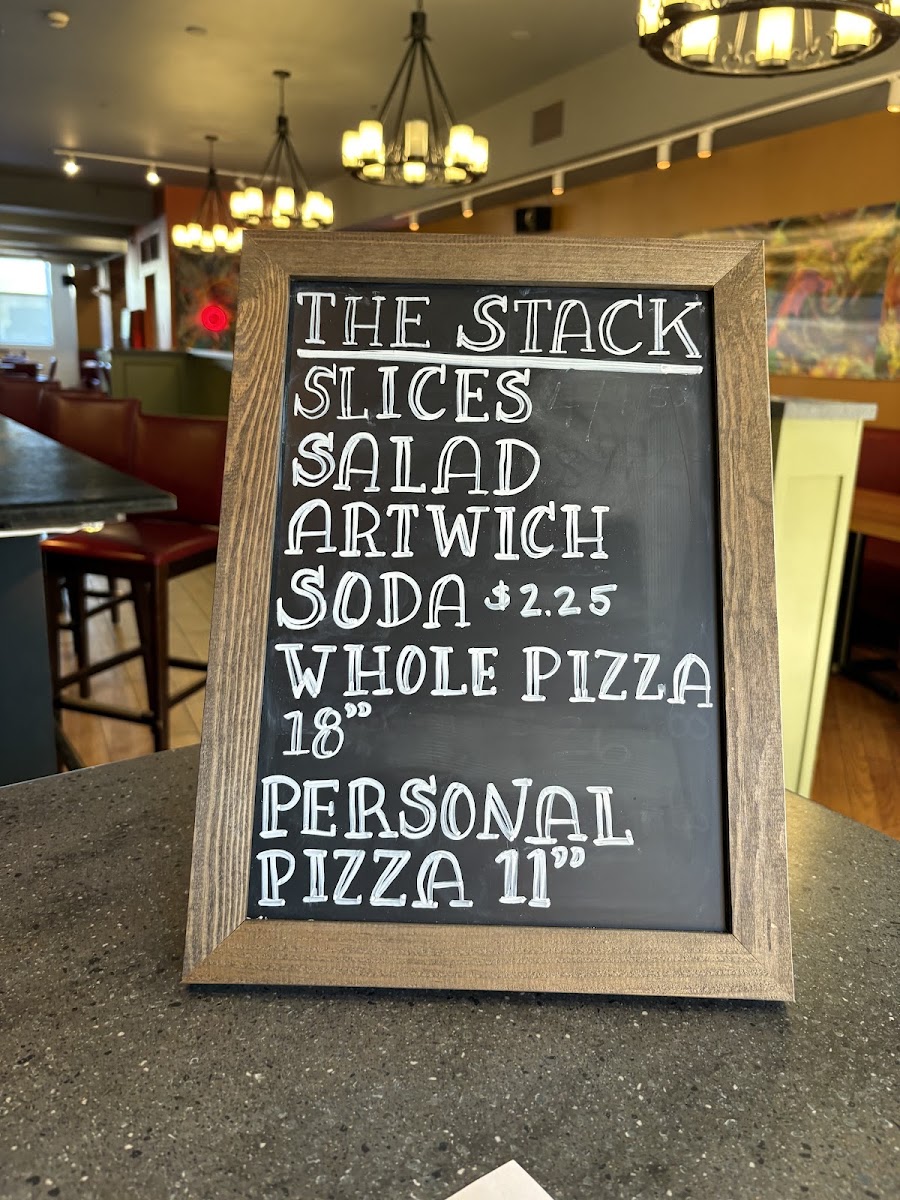 Artisan Stack Cafe menu board