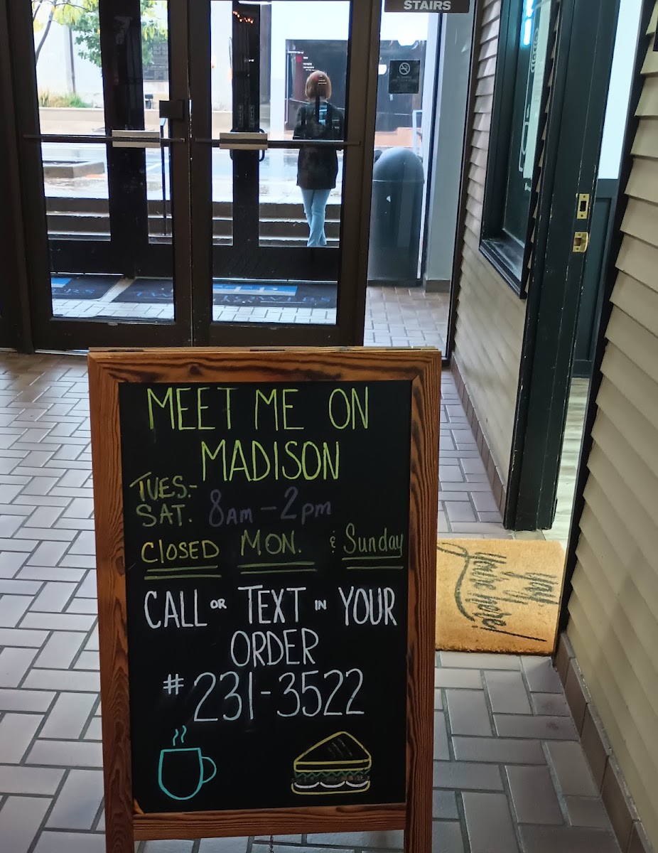 Meet me on Madison menu board