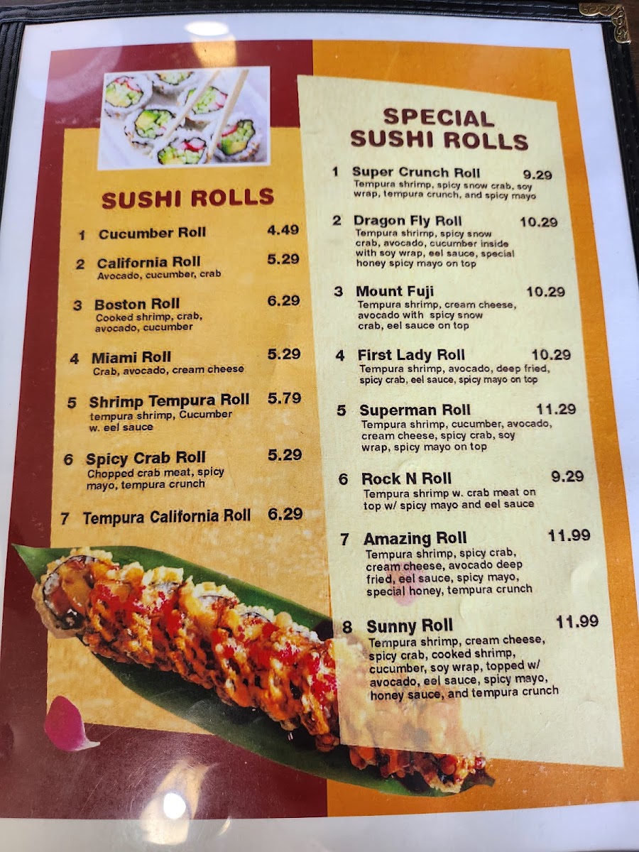ichaban japanese steakhouse menu board