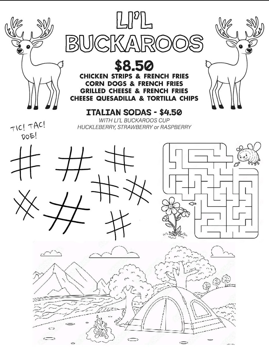 Big Bucks Sports Bar Grill ~ Casino menu board