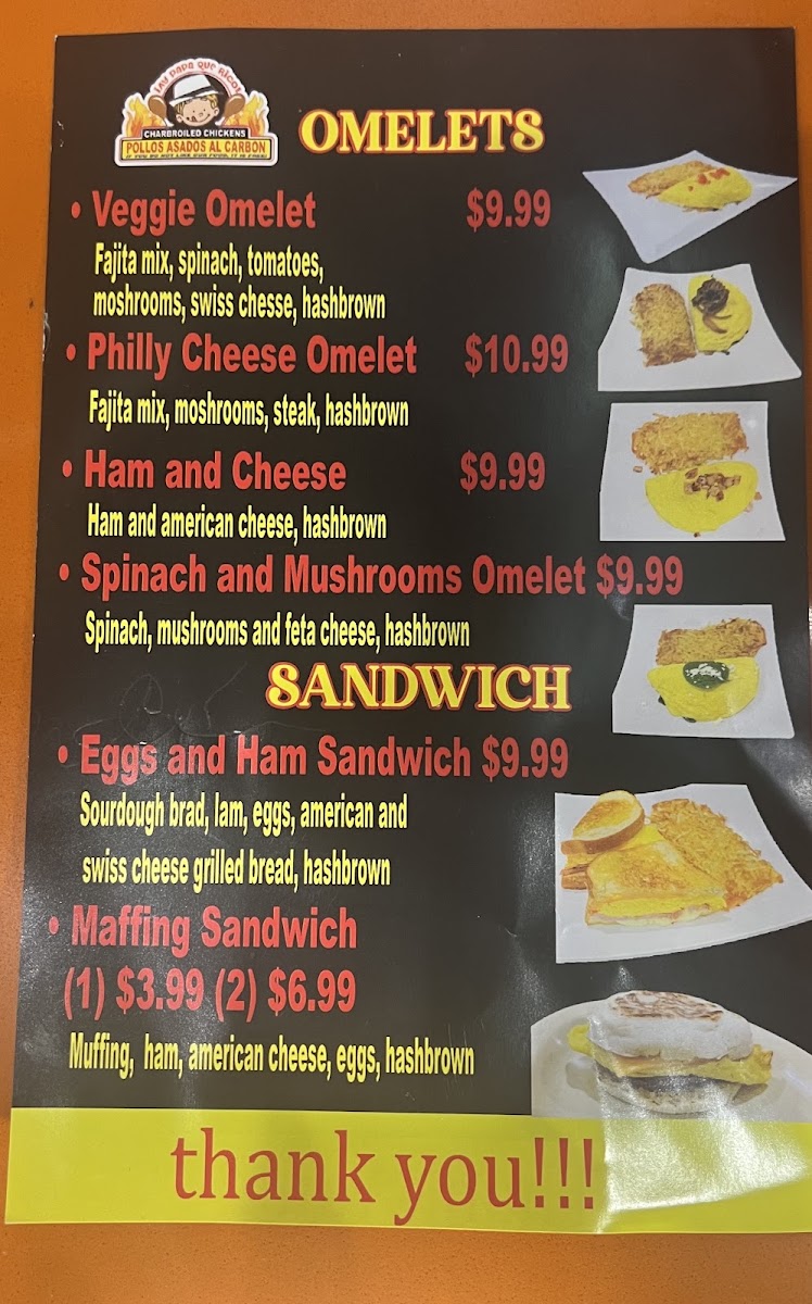 Ay Papa Que Rico - North Hollywood, CA menu board