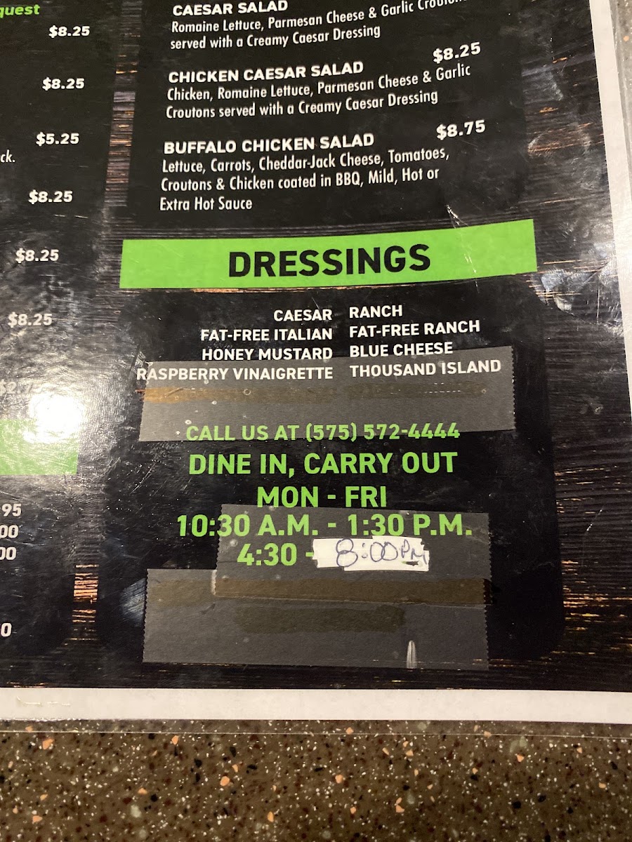 Piccola Cucina menu board