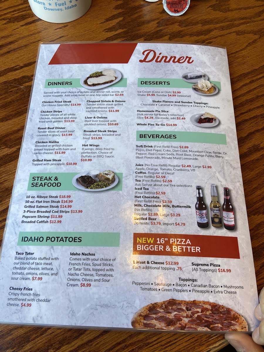 Flags West Restaurant menu board