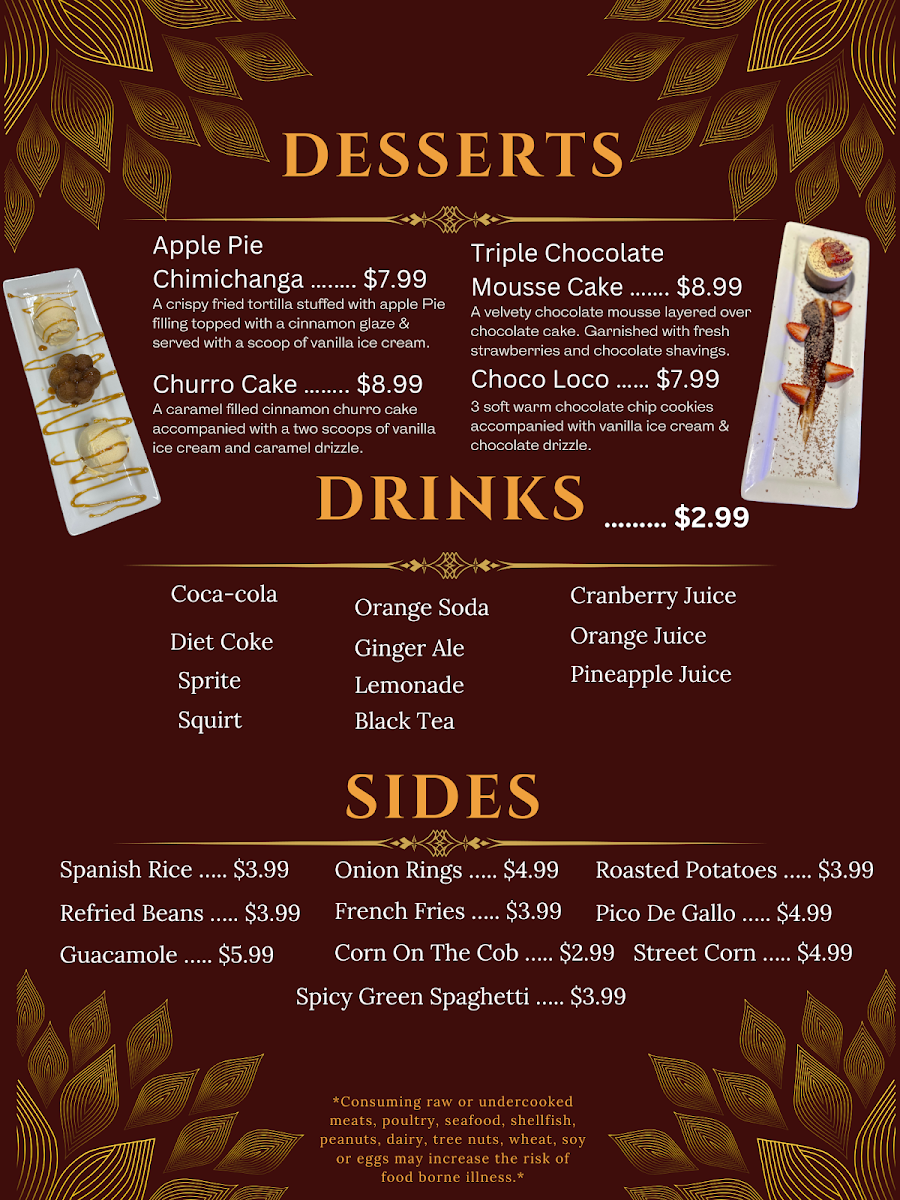 Johnny Gringo Painesville menu board