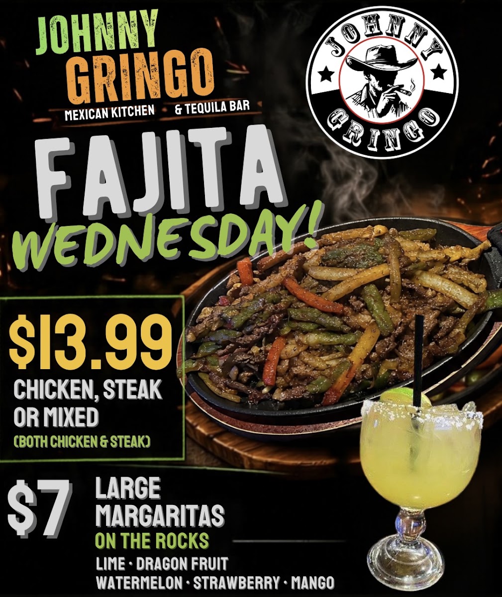 Johnny Gringo Painesville menu board