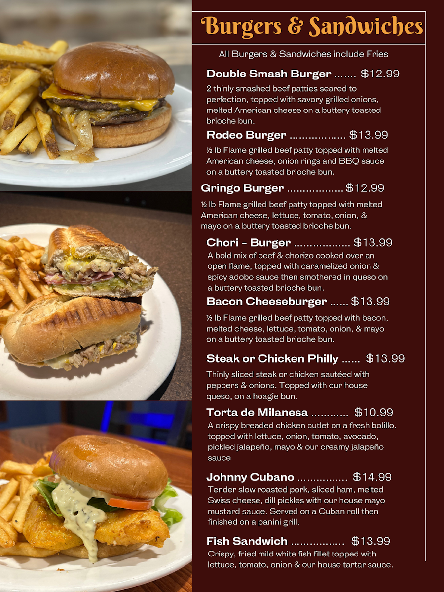 Johnny Gringo Painesville menu board