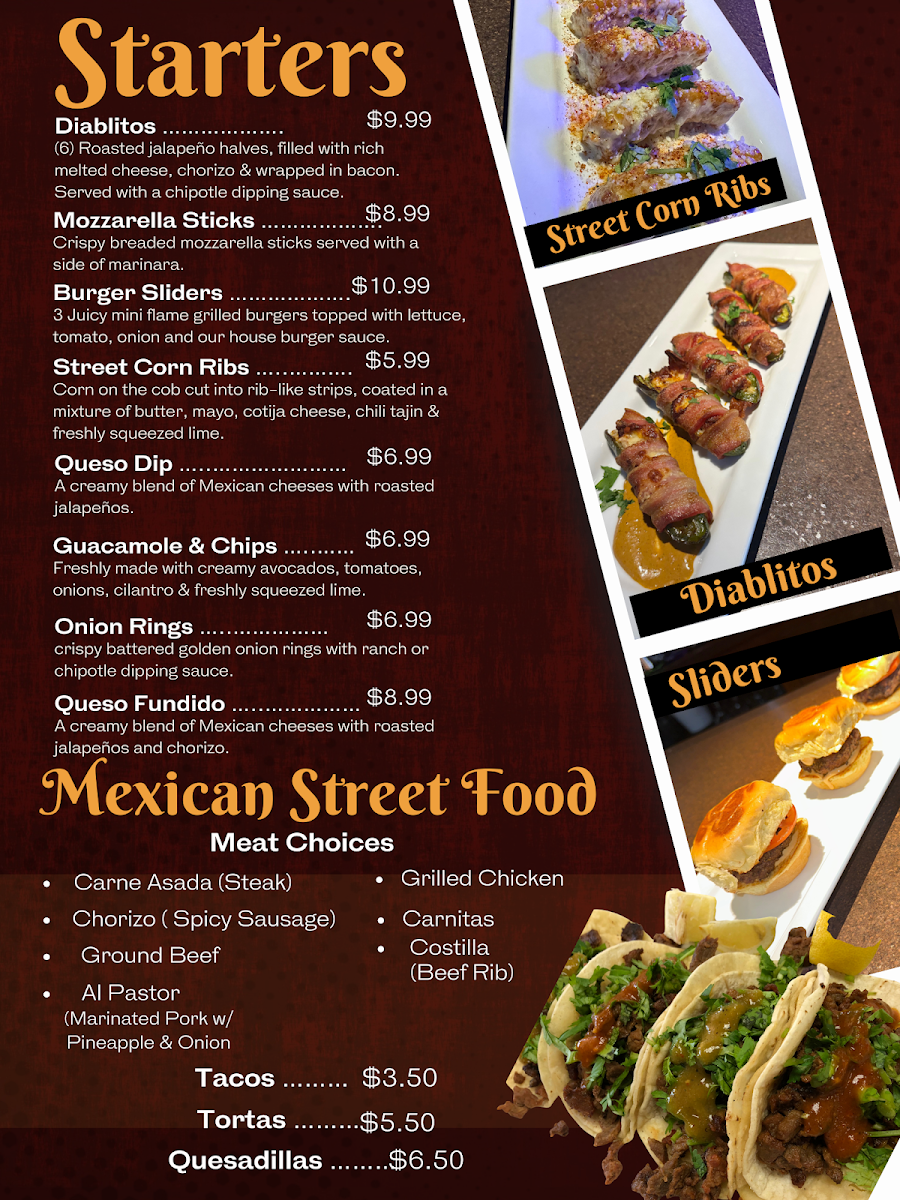 Johnny Gringo Painesville menu board