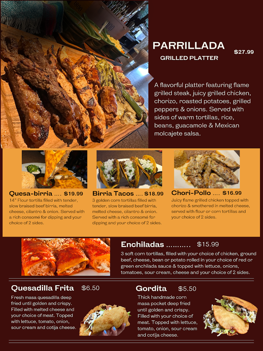 Johnny Gringo Painesville menu board